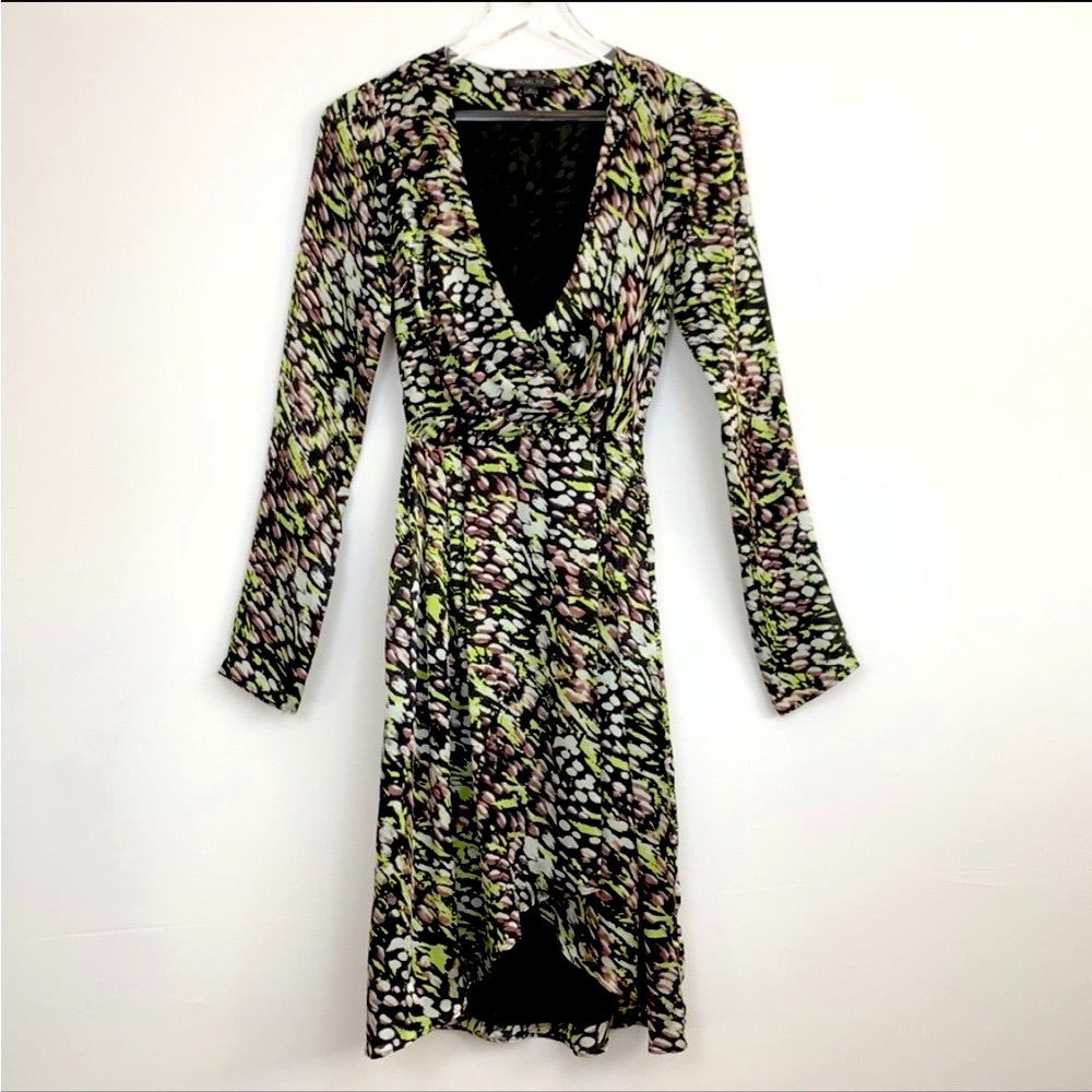 Rachel Zoe Anabela Pleated Silk Wrap Dress
